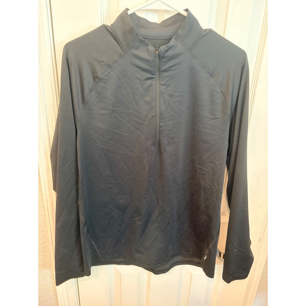 REI Co-op Quarter Zip Pullover Black Medium Mens Active Hiking Running Shirt